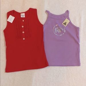 NWT Girls Size 3. Two-piece tank top bundle.  Crewcuts/Baby Gap Cotton Tees